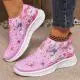 Chaussures vulcanisées décontractées pour femmes, baskets de course à pied, respirantes, à la mode, avec strass et fleurs, idéales pour la randonnée en plein air