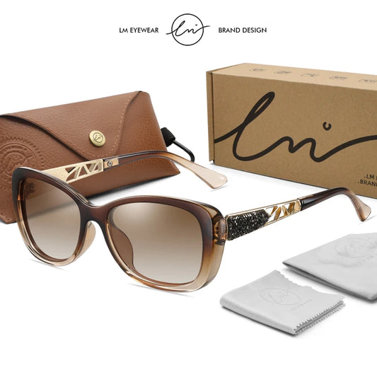 LM 2024 Women's Sunglasses Gradient Polarized Lens Luxury Design Ladies Elegant UV400 Fashion Eyewear Lunette De Soleil Femme