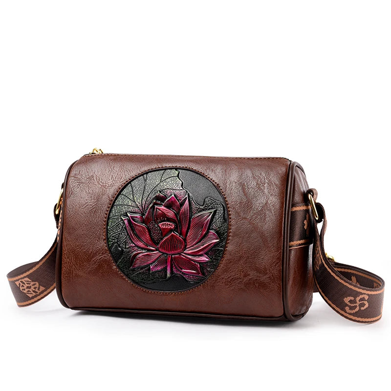 Casual Women Handbag Soft Leather Shoulder Crossbody Bags for Women New Fashion Print Ladies Messenger Tote Bag Sac A Main