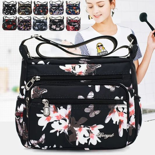 Women Casual Bolsos Messenger Bag Waterproof Nylon Shoulder Bag Large Capacity Mom Handbags Tote Crossbody Pack Sac A Main Purse