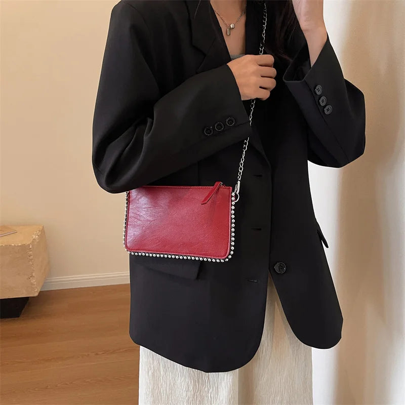 Solid color Design Crossbody Bags For Women Fashion Chain Mobile Phone Purses Fashion Shoulder Messenger Bag Sac A Main Female