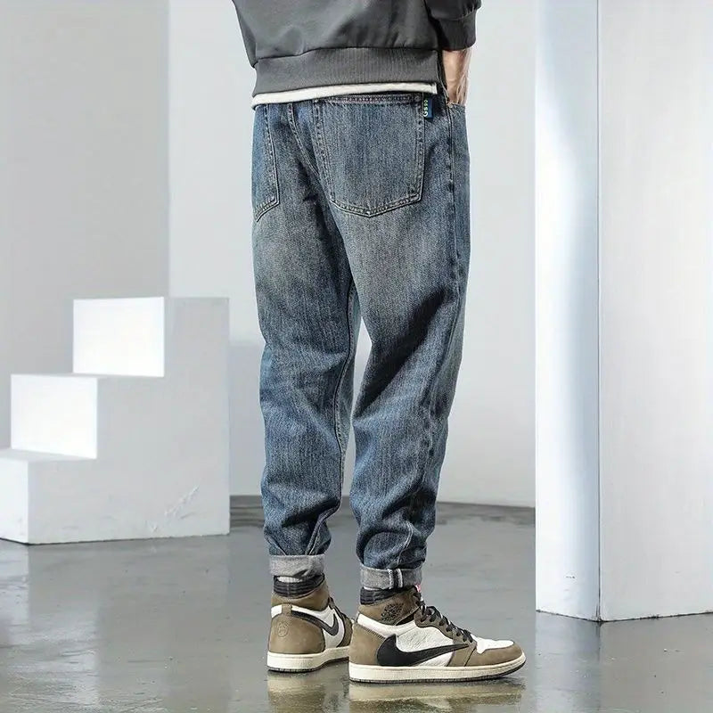 Mode Harajuku 2025 Vêtements de créateur Vintage Jeans pour hommes Printemps Automne Nouveau Cône lâche Droit Grande taille Pantalon papa Pantalon décontracté