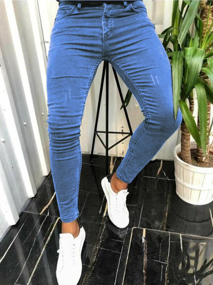 Streetwear Fashion Black Ripped Skinny Jeans Men Slim Hip Hop Denim Trousers New Spring Casual Jeans for Men Jogging Jean Homme