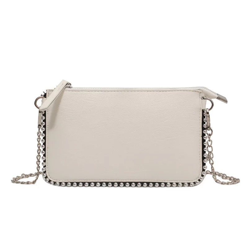 Sacs à bandoulière de couleur unie pour femmes, porte-monnaie à chaîne pour téléphone portable, sac messager à bandoulière tendance