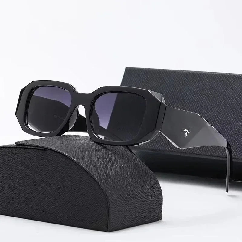 Wholesale Lunette fashion logo Retro Square Shades Sunglasses Women 2023 Luxury Brand Name Designer Sun Glasses For Ladies