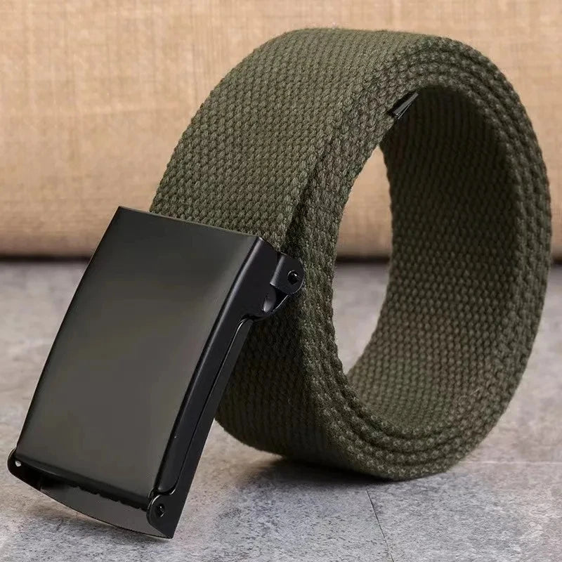 New Men Belt New Fashion Unisex Army Tactical Waist Belt Jeans Male Casual Luxury Canvas 3.8cm Webbing Waistband Ceinture Femme