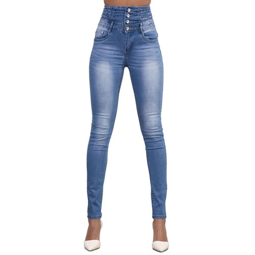 Women Black Jeans Push Up Pencil Denim Pants Ladies Vintage High Waist Casual Stretch Skinny Mom Jean Slim Femme