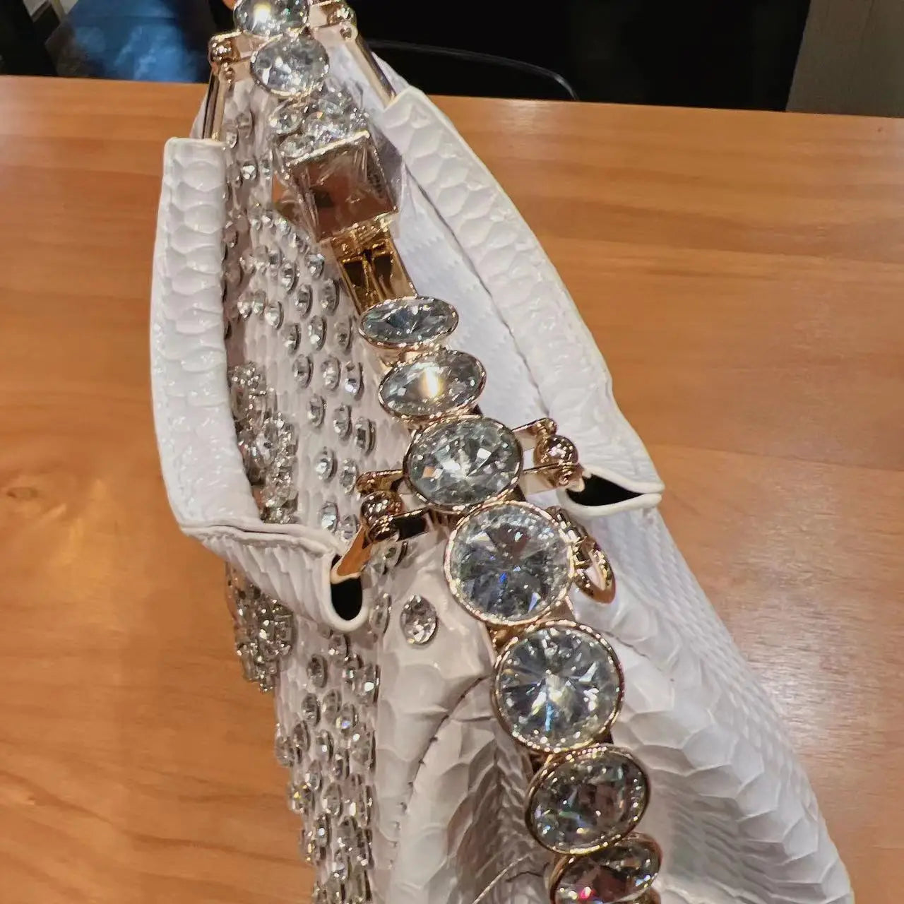 New Rhinestones Top-handle Bags For Women PU Leather Luxury Handbags Women Frame Designer Ladies Crossbody Bag Sac A Main