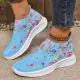 Chaussures vulcanisées décontractées pour femmes, baskets de course à pied, respirantes, à la mode, avec strass et fleurs, idéales pour la randonnée en plein air