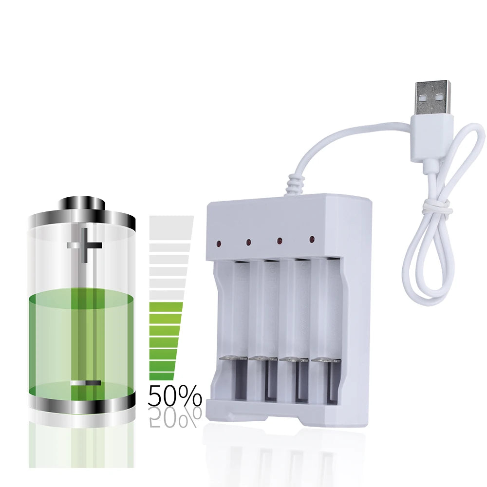 Chargeur de piles USB 18650 AAA et AA 4 emplacements AC 110 V 220 V double pour le chargement 18650 Chargeur de piles au lithium rechargeables