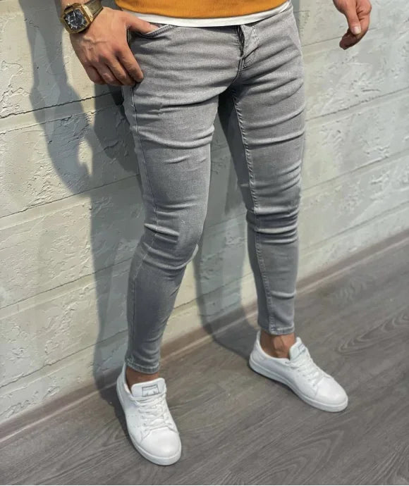Jeans For Men 2022 Gradient Color Ripped White Dots Jeans Male Motor Biker Skinny Jeans Homme Men's Clothing Zipper Denim Pants