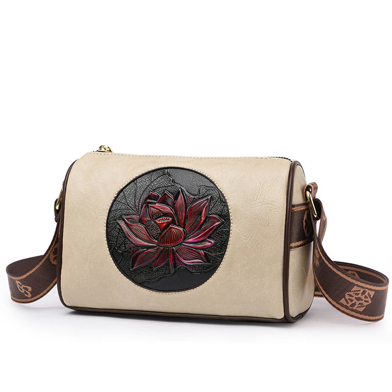 Casual Women Handbag Soft Leather Shoulder Crossbody Bags for Women New Fashion Print Ladies Messenger Tote Bag Sac A Main