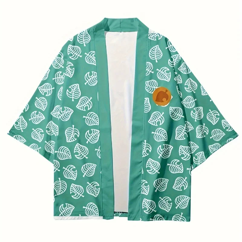 Costume de Cosplay Rick pour Homme et Femme, Kimono Japonais Imprimé Cuir oral elu Mignon, Everak, Rose, Vert, Cardigan Haori