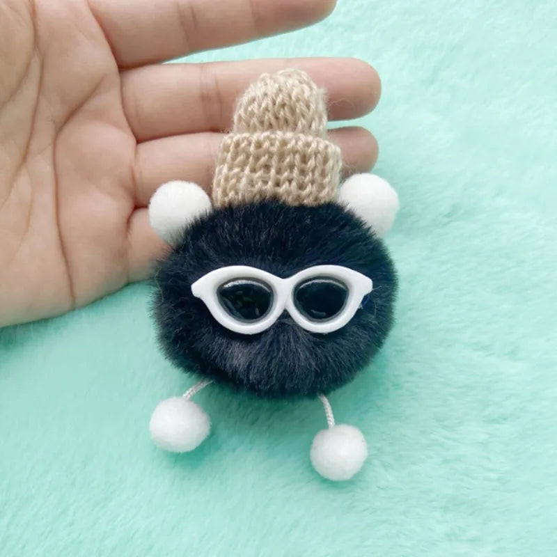 Funny Black Fur Ball for Clogs Accessories Shoe Flower Cartoon 3D Stereoscopic Cookie Genie Detachable Charms Decorative Buckles
