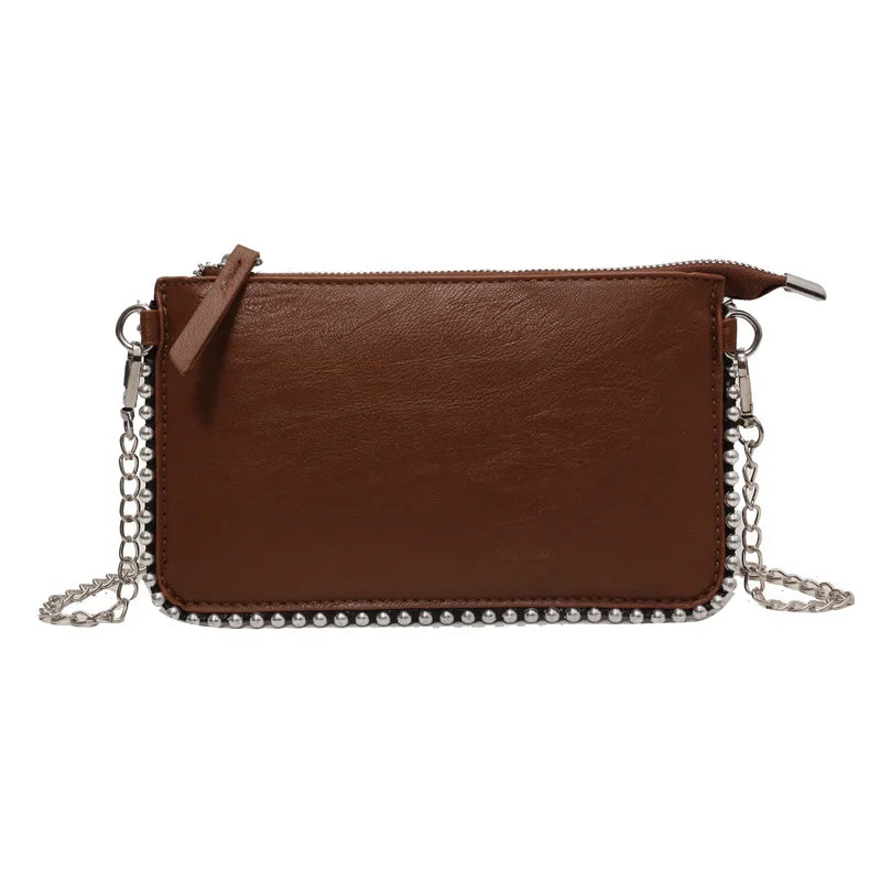 Solid color Design Crossbody Bags For Women Fashion Chain Mobile Phone Purses Fashion Shoulder Messenger Bag Sac A Main Female