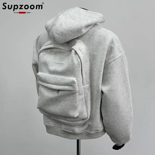 Supzoom Top Fashion Loose Automne et Hiver Nouveauté Style Américain Tendance Sac à Dos Intégré Populaire Décontracté Coton Sweats à Capuche