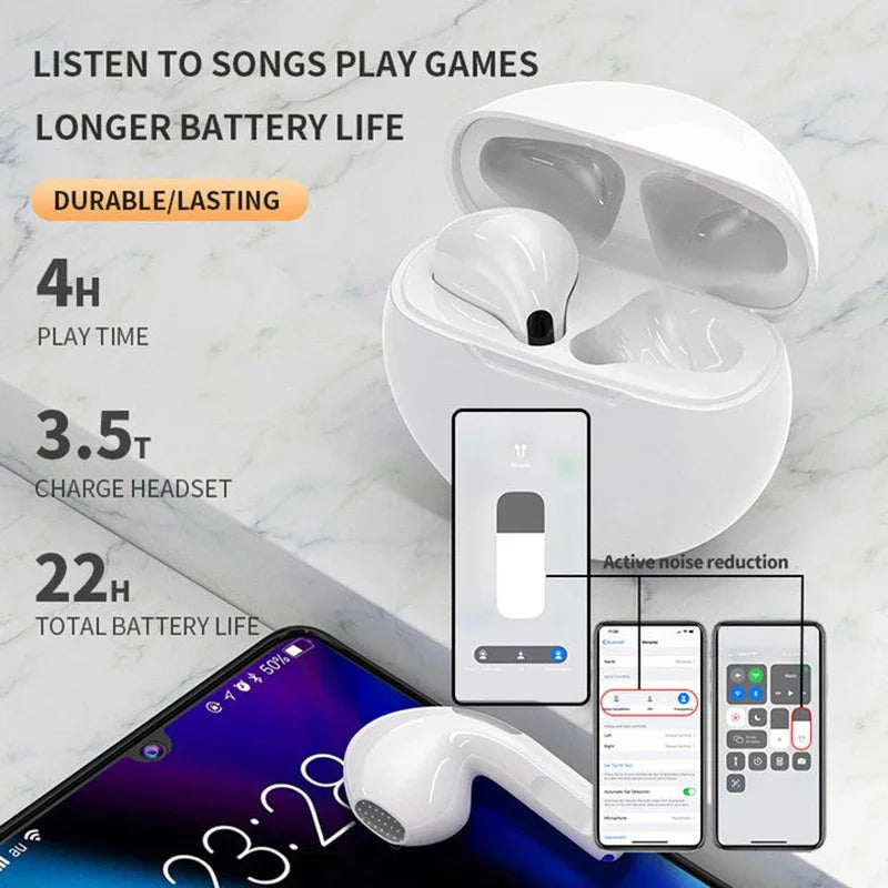 Écouteurs sans fil Air Pro 6 TWS avec micro, écouteurs Bluetooth Fone, écouteurs de sport, écouteurs de course pour écouteurs Xiaomi Pro6