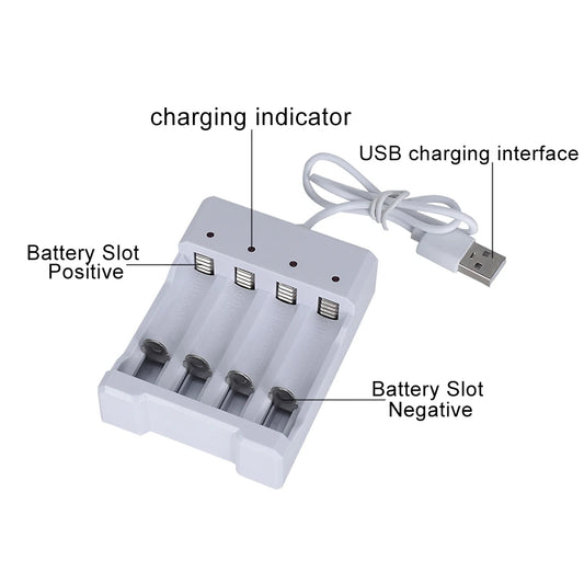 Chargeur de piles USB 18650 AAA et AA 4 emplacements AC 110 V 220 V double pour le chargement 18650 Chargeur de piles au lithium rechargeables