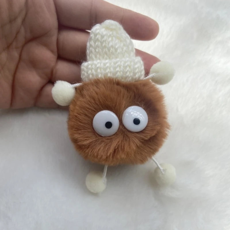Funny Black Fur Ball for Clogs Accessories Shoe Flower Cartoon 3D Stereoscopic Cookie Genie Detachable Charms Decorative Buckles