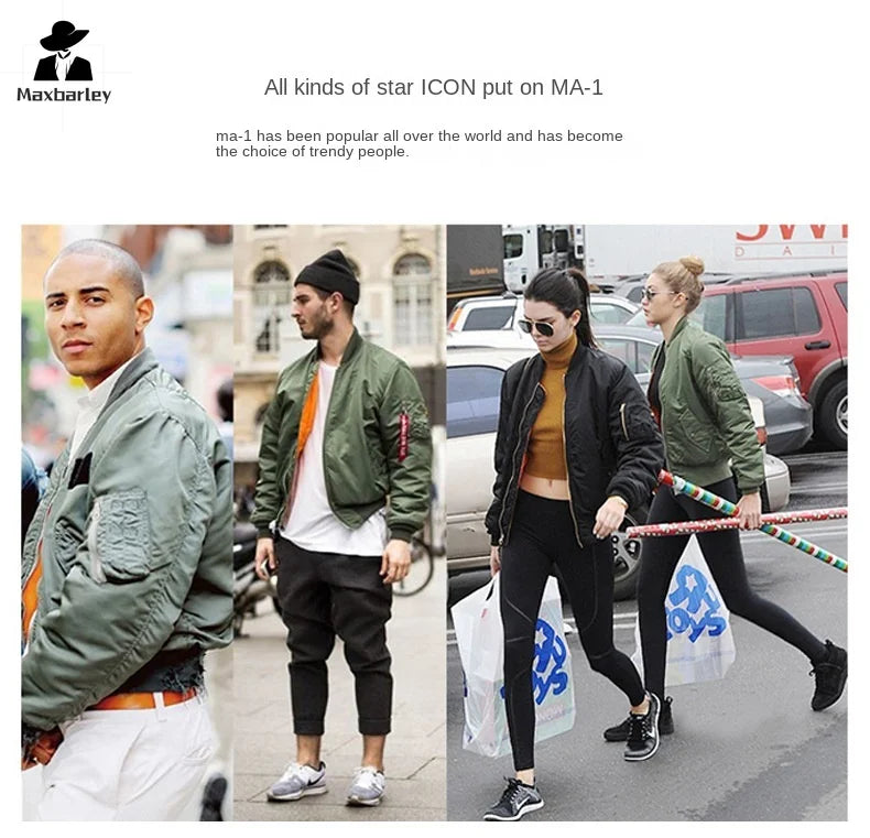 MA1 MA-1 Cargo Jacket Men's Spring Retro Fashion Loose Baseball Suit Coat Unisex Street Harajuku Multicolor Cargo Jacket