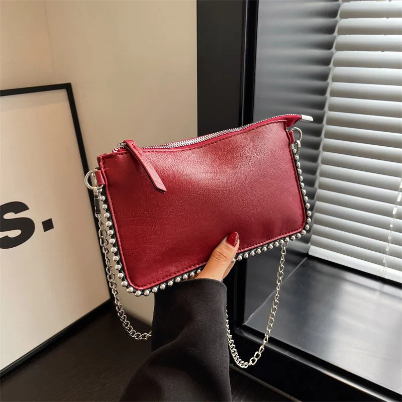 Solid color Design Crossbody Bags For Women Fashion Chain Mobile Phone Purses Fashion Shoulder Messenger Bag Sac A Main Female